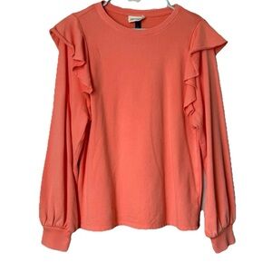Universal Thread Coral Ruffle shoulder Women's sweatshirt